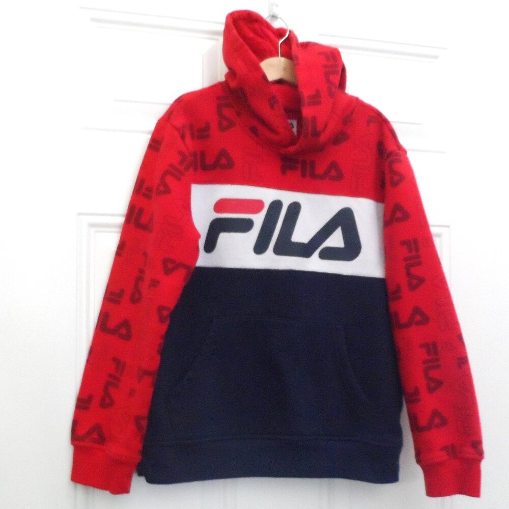 FILA Hoodie Kids Size‎ Large  Dark Navy and Red .